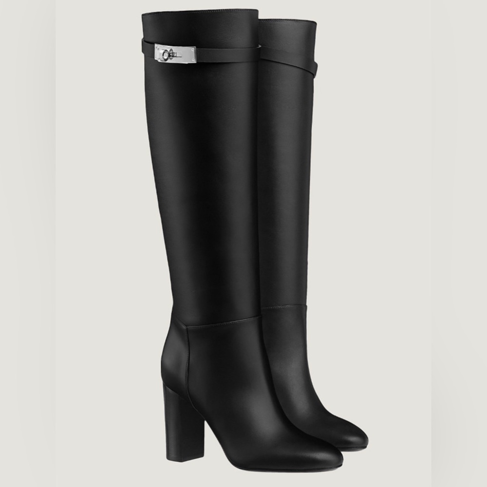 Hermes Story Boot in black calfskin
